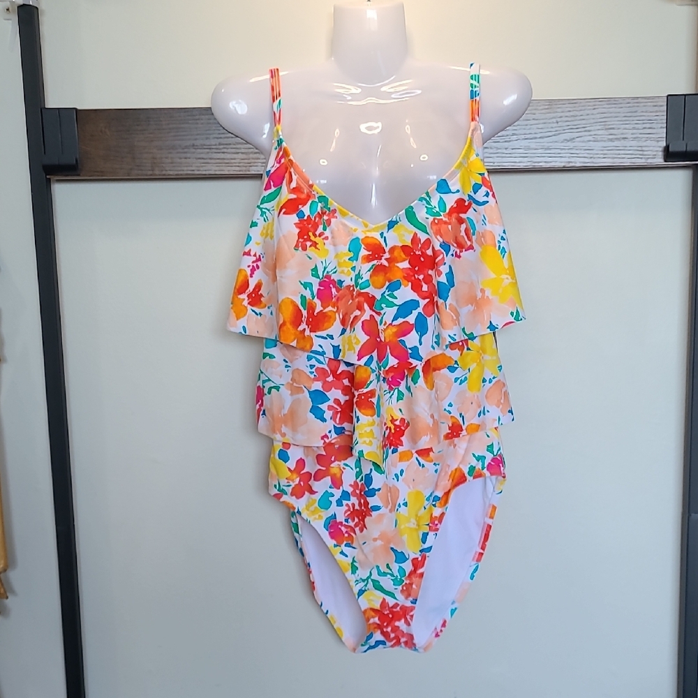 Ellen Tracy Colorful Floral Kids One Piece